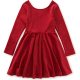 Velour Skater Dress, Red