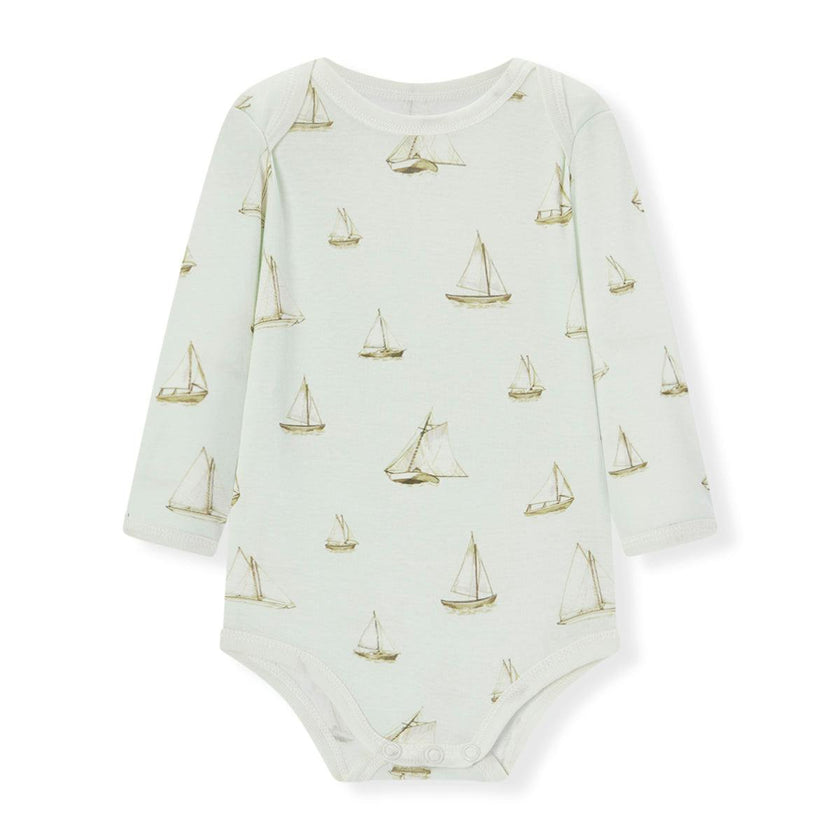Sailboat Melody Organic Cotton Long Sleeve One Piece