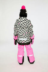 Two Piece Teknik Snowsuit Bright Pink And Checkered