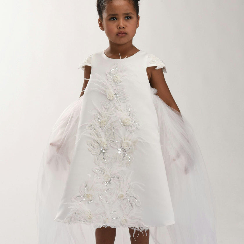 White Solana Floral Overlay Dress