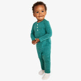 Baby heathered henley romper