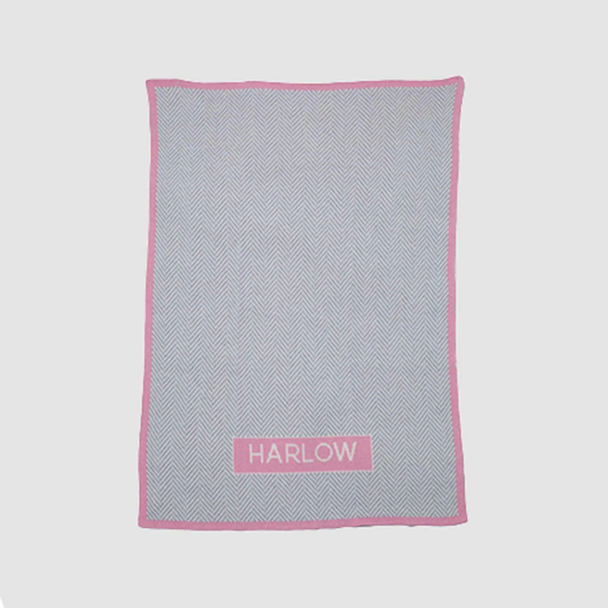 Monogrammed Herringbone Baby Blanket