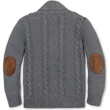Baby Organic Shawl Collar Cable Sweater Cardigan, Grey