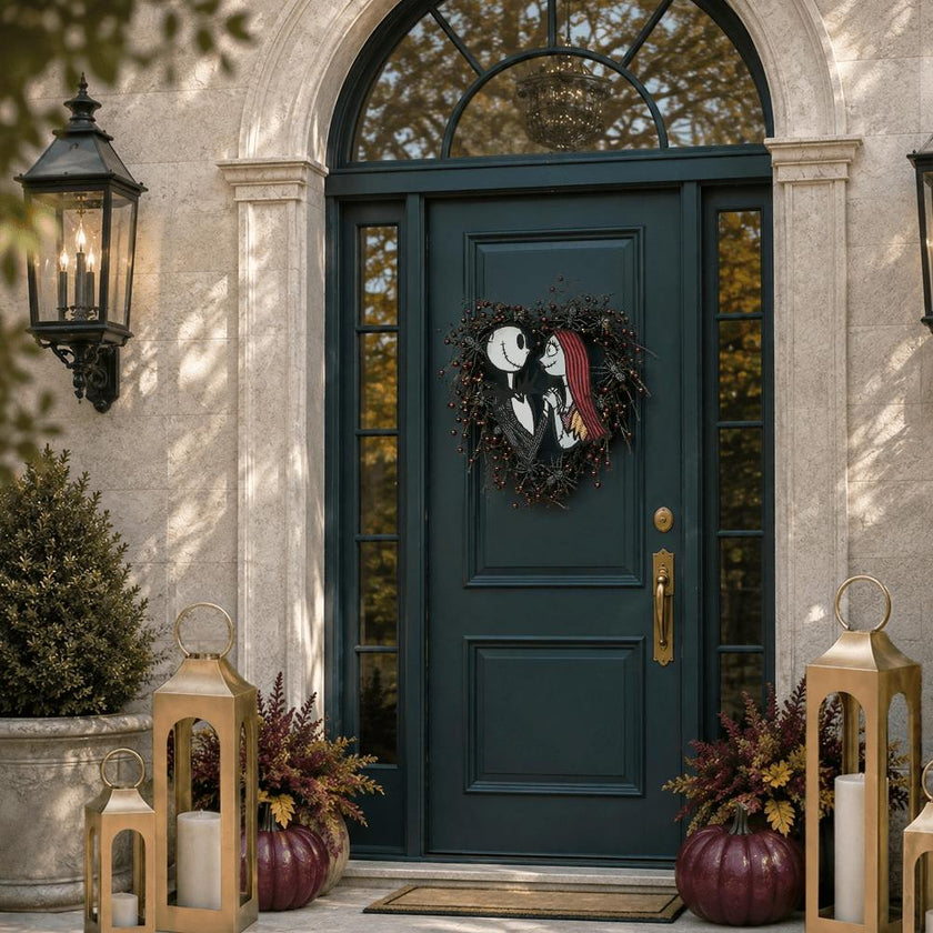 Disney® Jack Skellington and Sally Halloween Wreath Pre-Lit