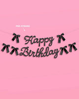 Little Black Bow Bundle - plates, napkins, bday banner