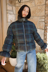 Devon Coat in Blue Plaid