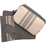 Reversible Stripe Blanket Travel Set