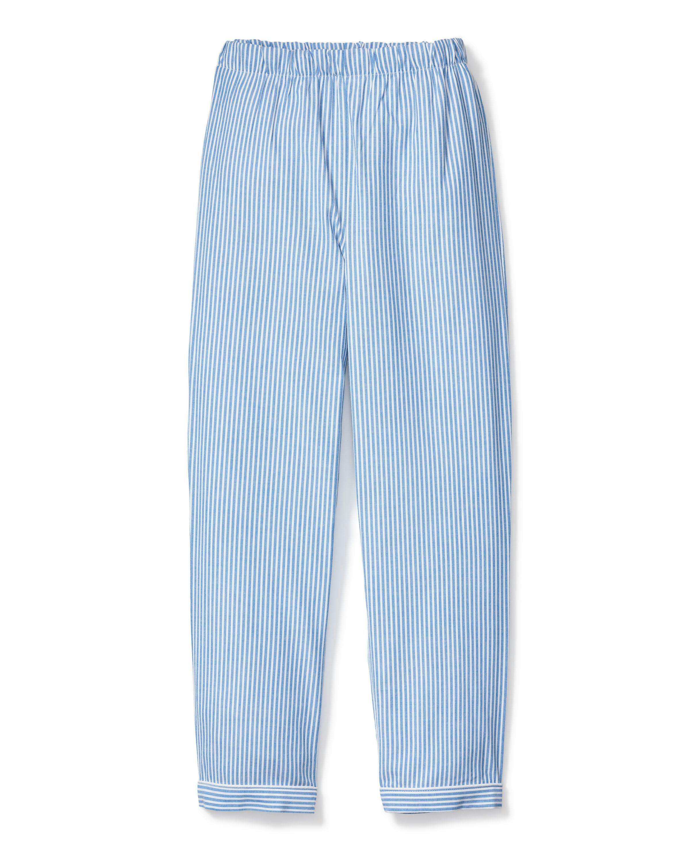 Kid's Twill Pajama Pants in French Blue Heritage Stripe