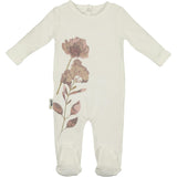 Watercolor Floral Round Neck Long Sleeve Footie