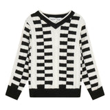 Knit Textured V-Neck Sweater