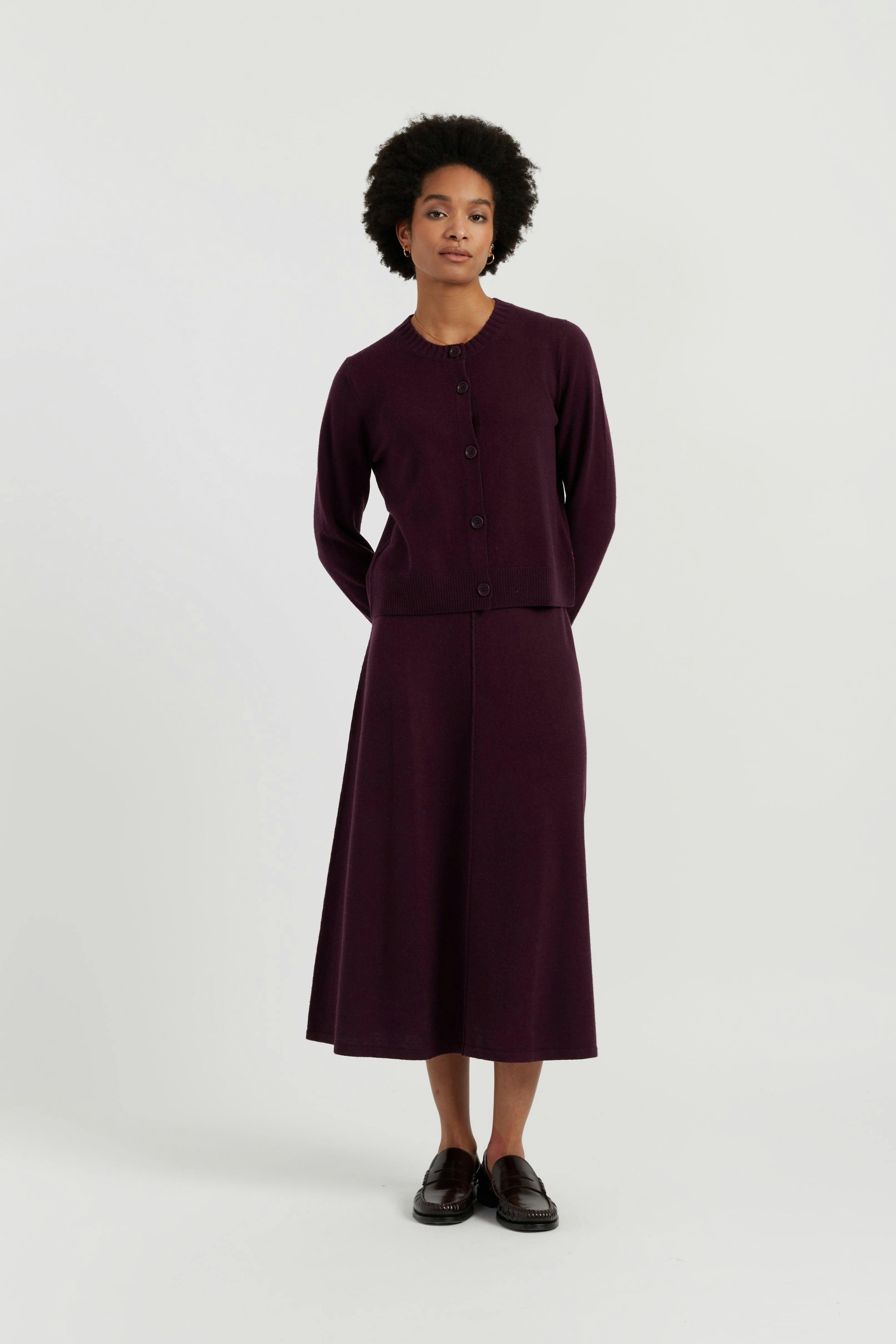 Wool Cashmere Midi Skirt