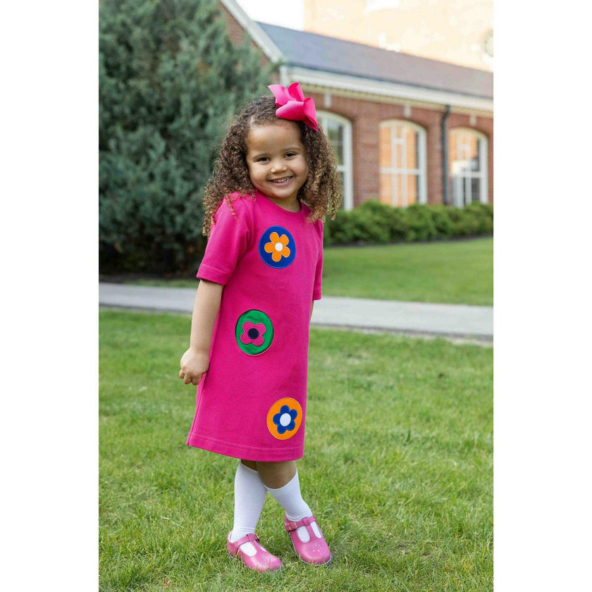 Pique Knit Dress With Flower Dots