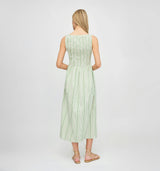 The Cosima Nap Dress - Green Jacquard Stripe