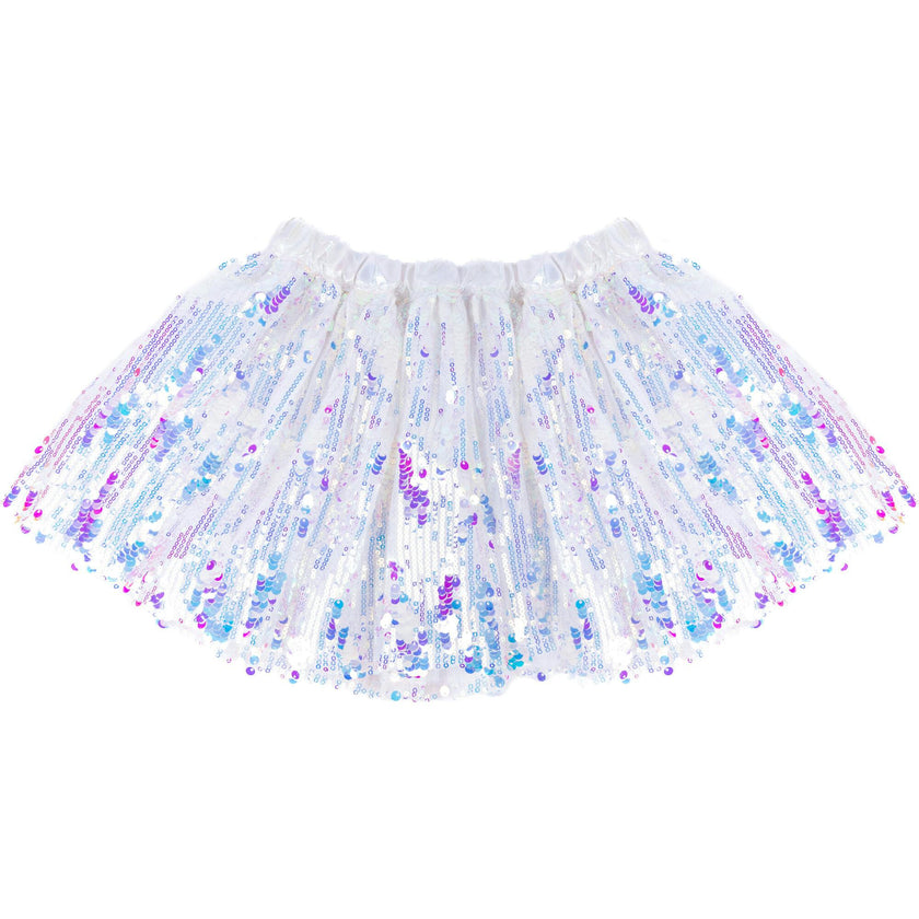 Sequins Skirt with Satin Waistband