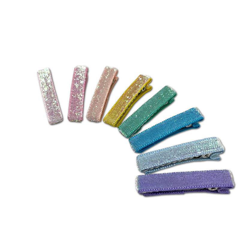Glitter Velvet Alligator Bar Clips Bundle Set