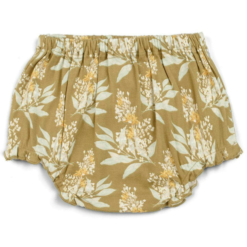 Gold Floral Organic Cotton Dress & Bloomer Set
