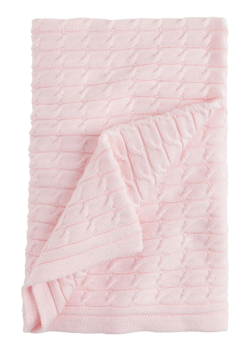 Cable Knit Blanket - Light Pink