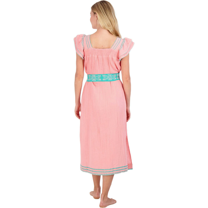 Women's Maxi Sandrine Embroidered Dress, Pink