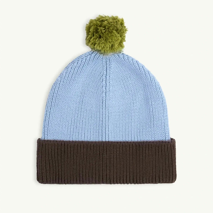 children's cotton beanie - blue & brown