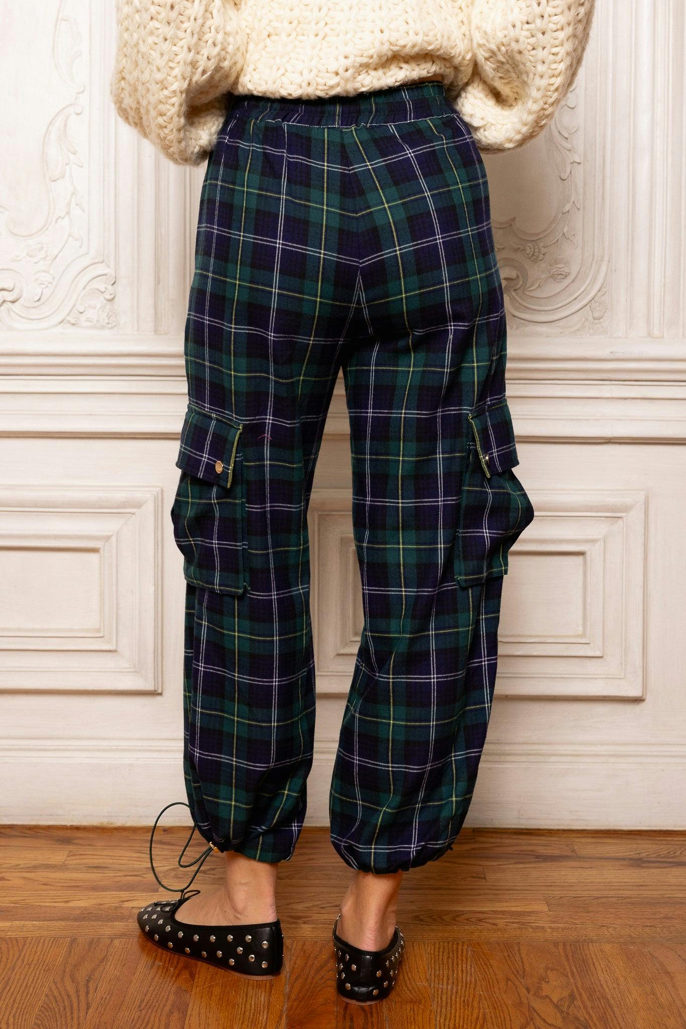 Nicole Cargo Pants in Nocturne Plaid