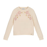 Beige Floral Knit Sweater