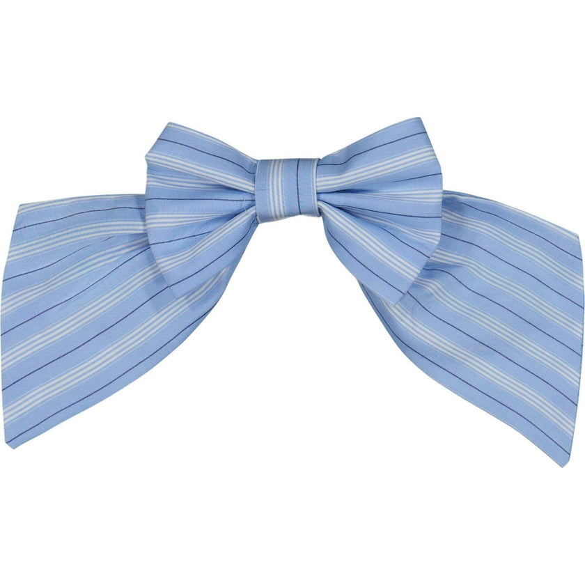Riviera Blue Stripe Bow Hair Clip