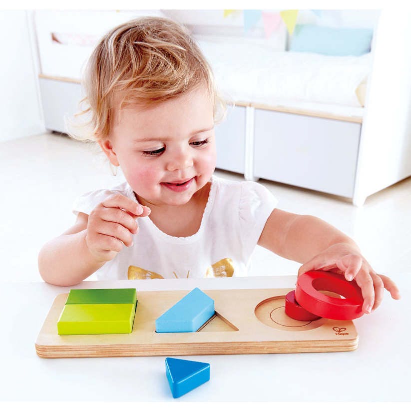 Hape: Geometry Puzzle - 7pc Wooden 2-Sided Puzzle