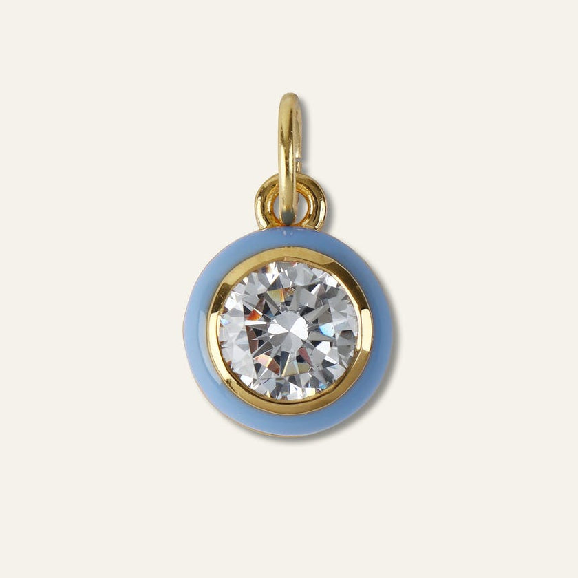 Blue Enamel Bezel Charm