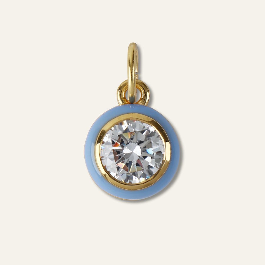 Blue Enamel Bezel Charm