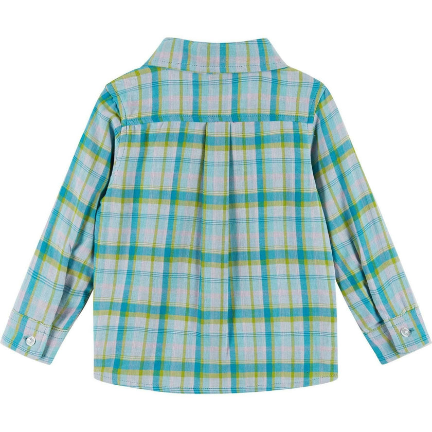 Infant Boys 4-Piece Vest Set | Navy & Khaki Plaid