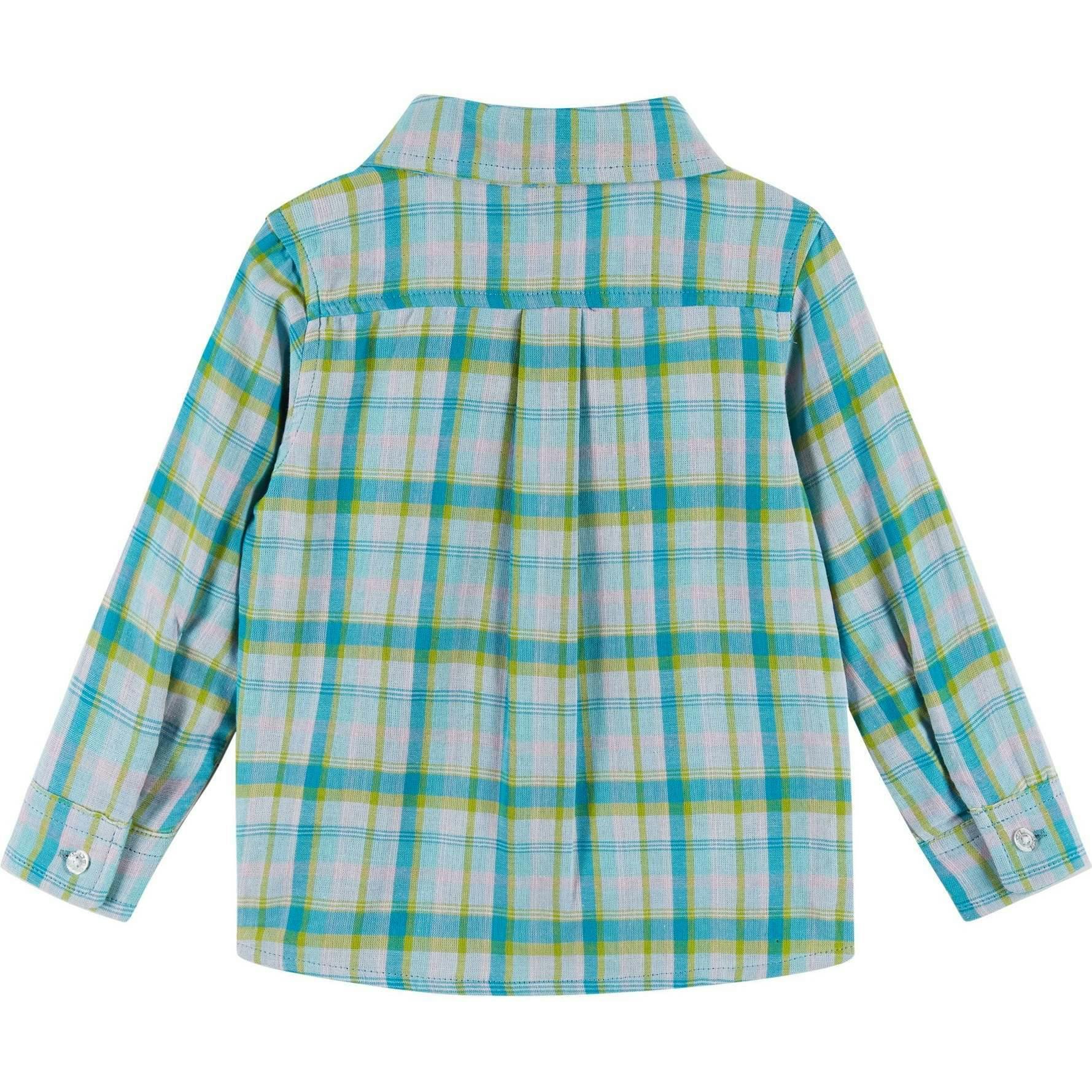 Infant Boys 4-Piece Vest Set | Navy & Khaki Plaid