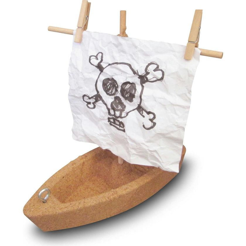 Terra Kids Cork Boat - Easy to Assemble and Upgrade with Materials Found in Nature - DIY Fun for Young and Old