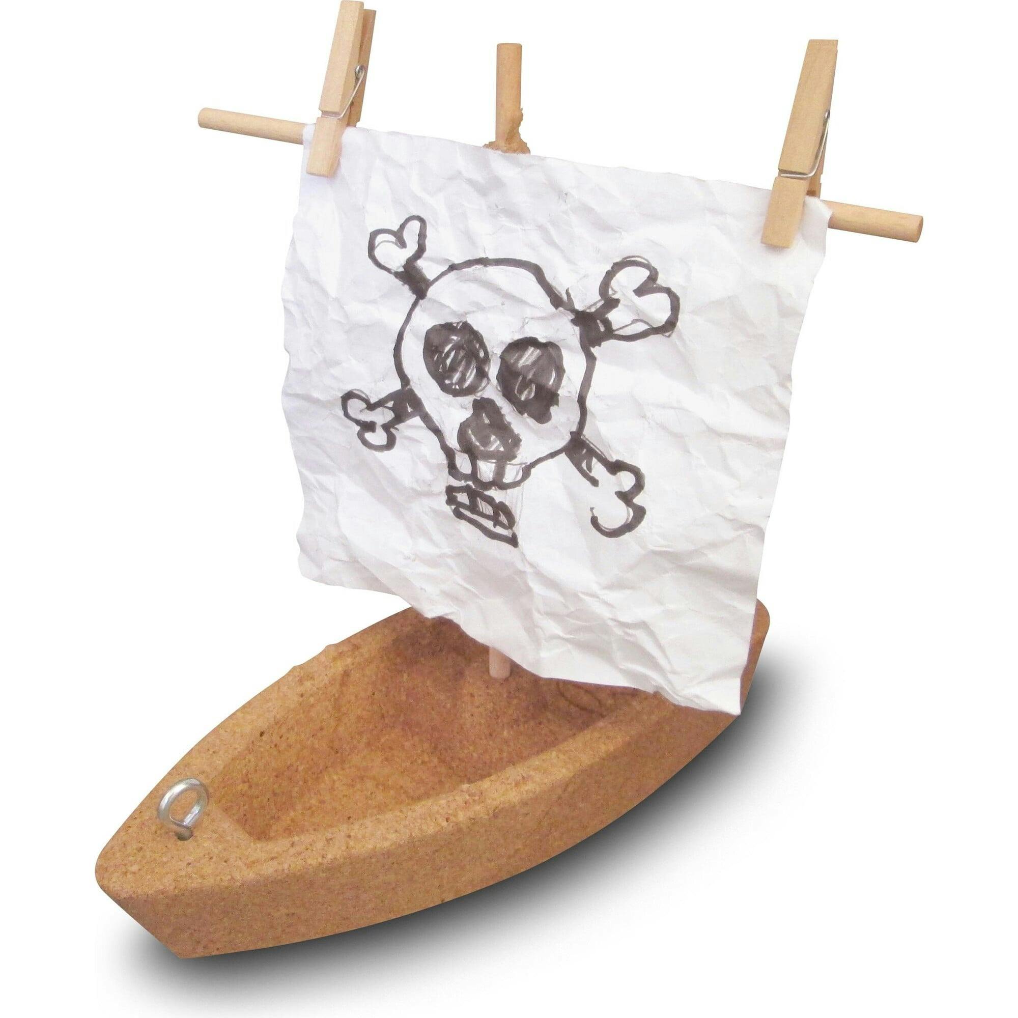 Terra Kids Cork Boat - Easy to Assemble and Upgrade with Materials Found in Nature - DIY Fun for Young and Old
