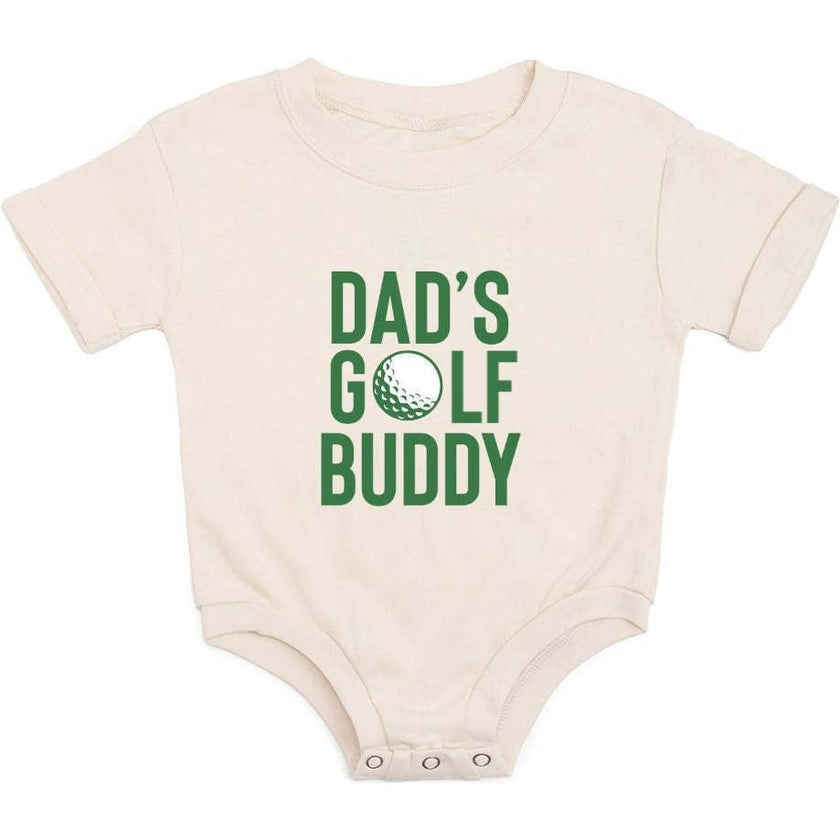 Dad's Golf Buddy Short Sleeve Romper - Natural