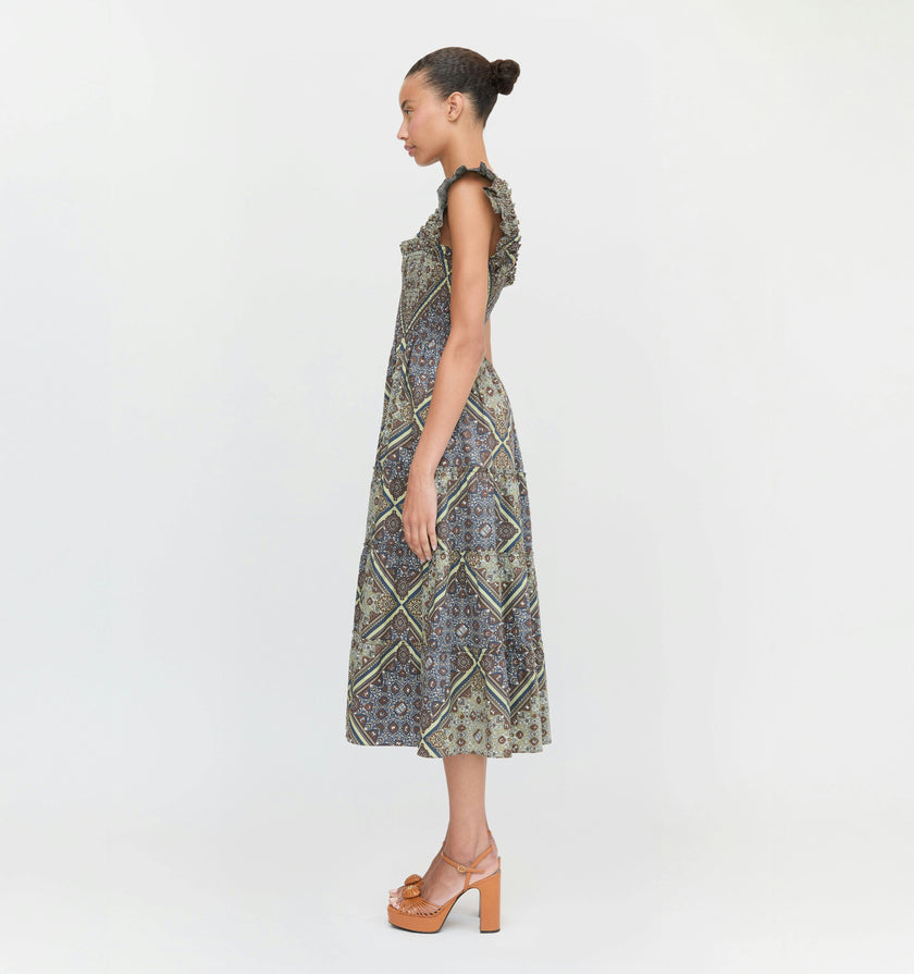 The Ellie Nap Dress - Olive Equestrian Scarf