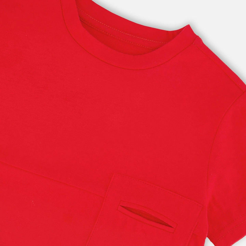 Organic Cotton Colorblock Jersey T-Shirt With Chest Pocket