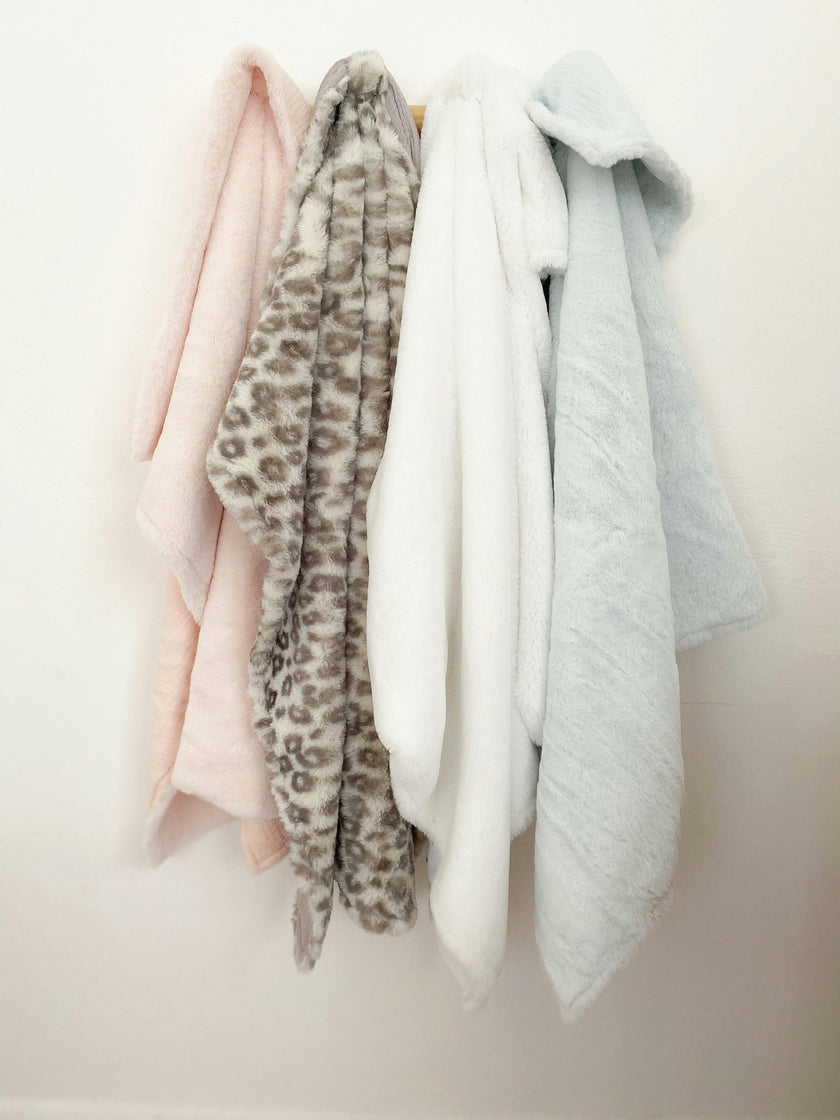 Charmante Luxe Faux Fur Baby Blanket-Blue