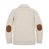 Organic Shawl Collar Cable Sweater