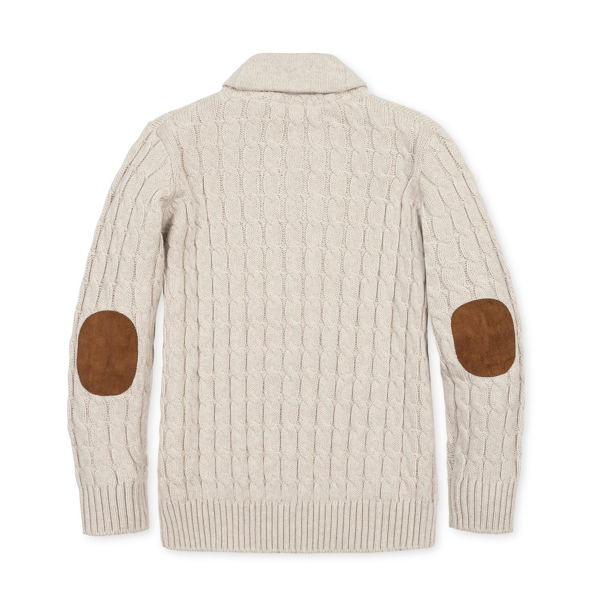 Organic Shawl Collar Cable Sweater