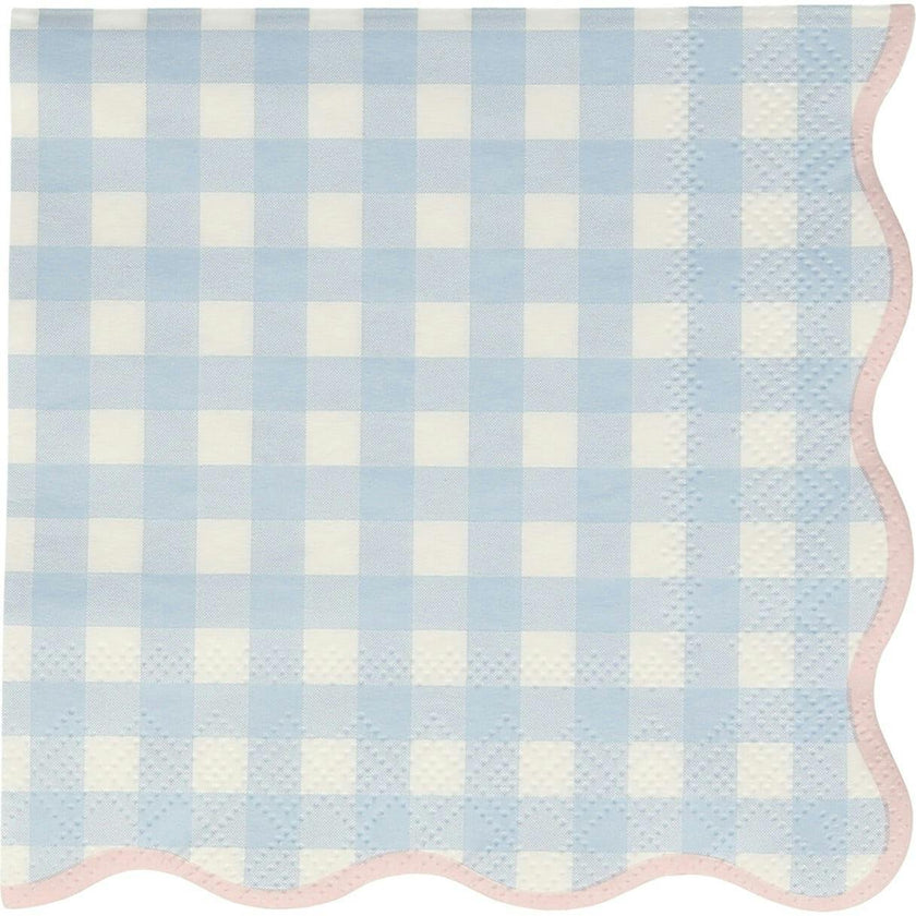 Set of 12 Gingham Small Napkins