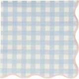 Set of 12 Gingham Small Napkins