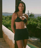 The Skirt Bikini Bottom - Flat - Black