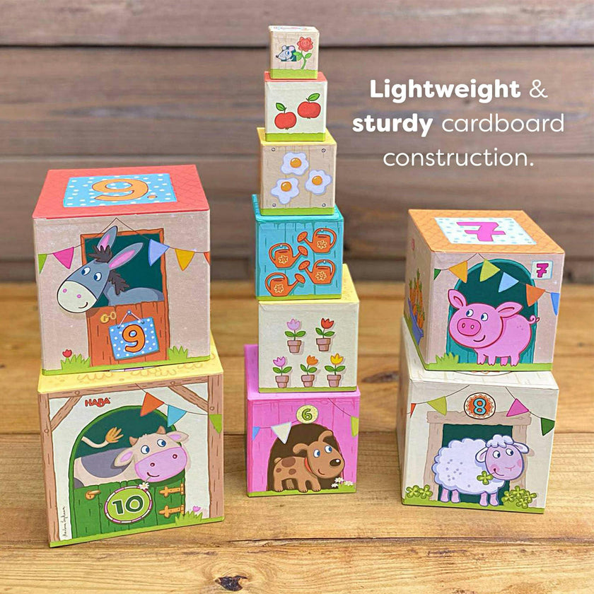 On the Farm Cardboard Stacking & Nesting Cubes