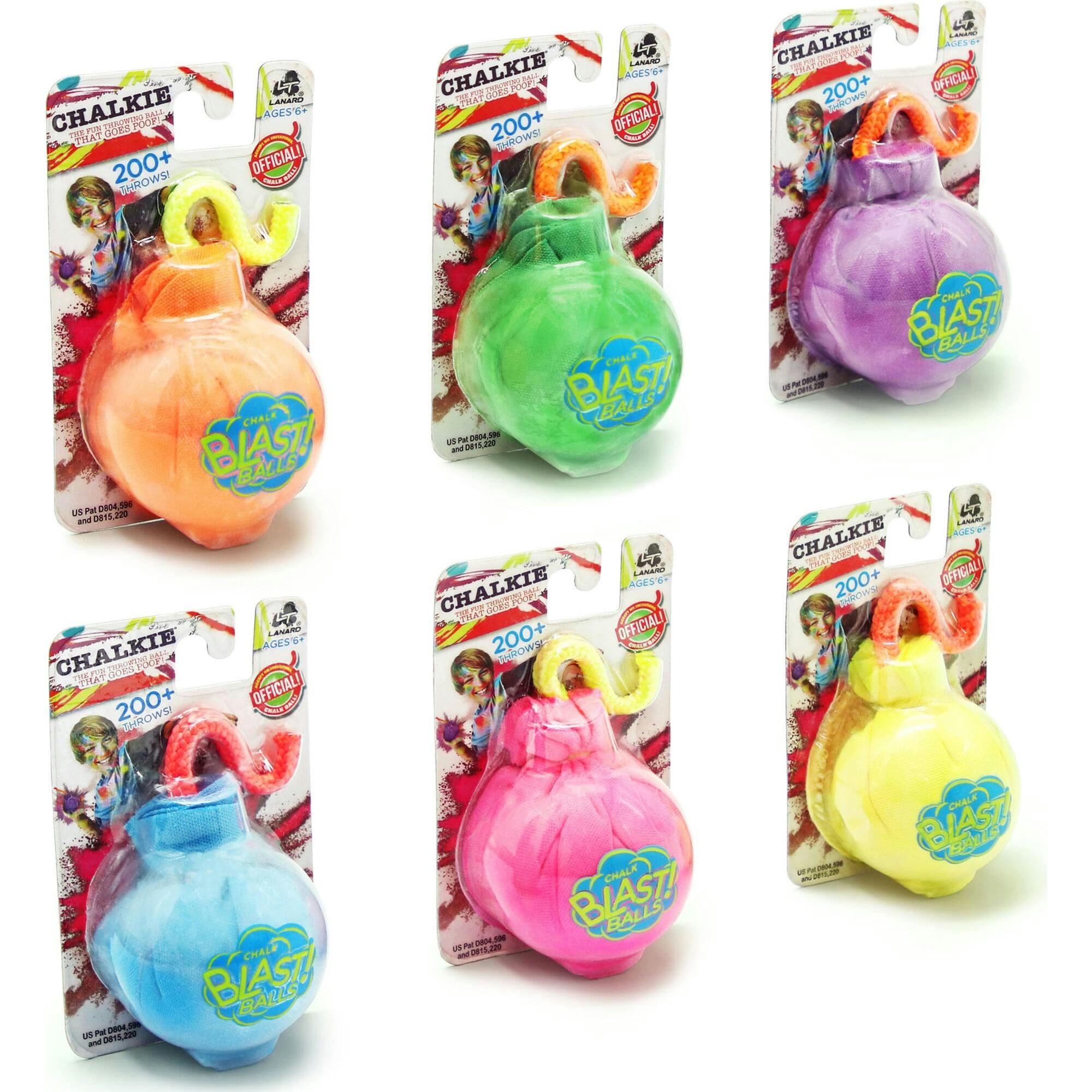 Chalkie Chalk Blast Balls - 6 Pack of Colorful Assorted Balls for Explosive Color Fun