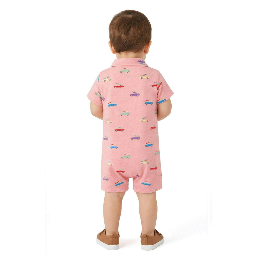 Infant Boys Polo Romper | Coral Cars