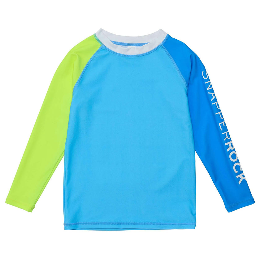 Color-Block Crew Neck Long Raglan Sleeve Rashguard