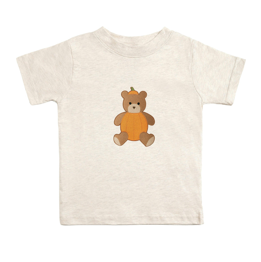 Pumpkin Teddy Bear Patch Short Sleeve T-Shirt
