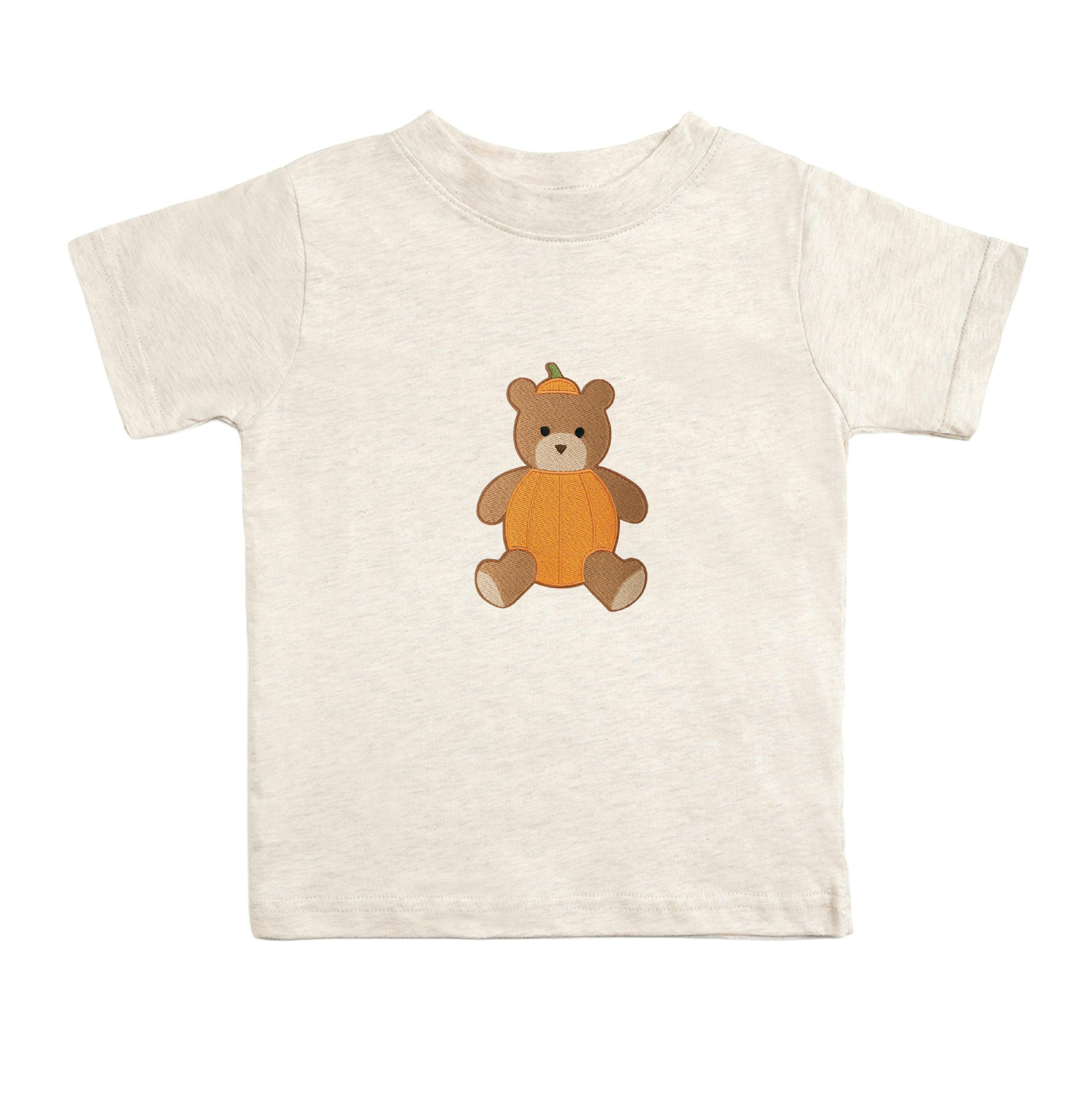 Pumpkin Teddy Bear Patch Short Sleeve T-Shirt