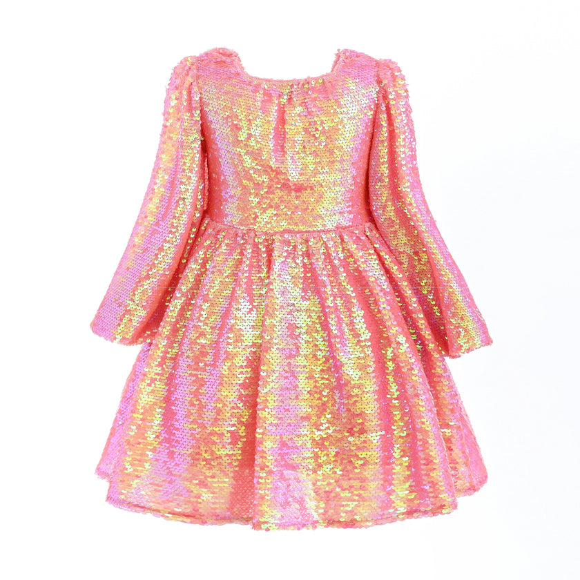Pink Iridescent Sequin Dress