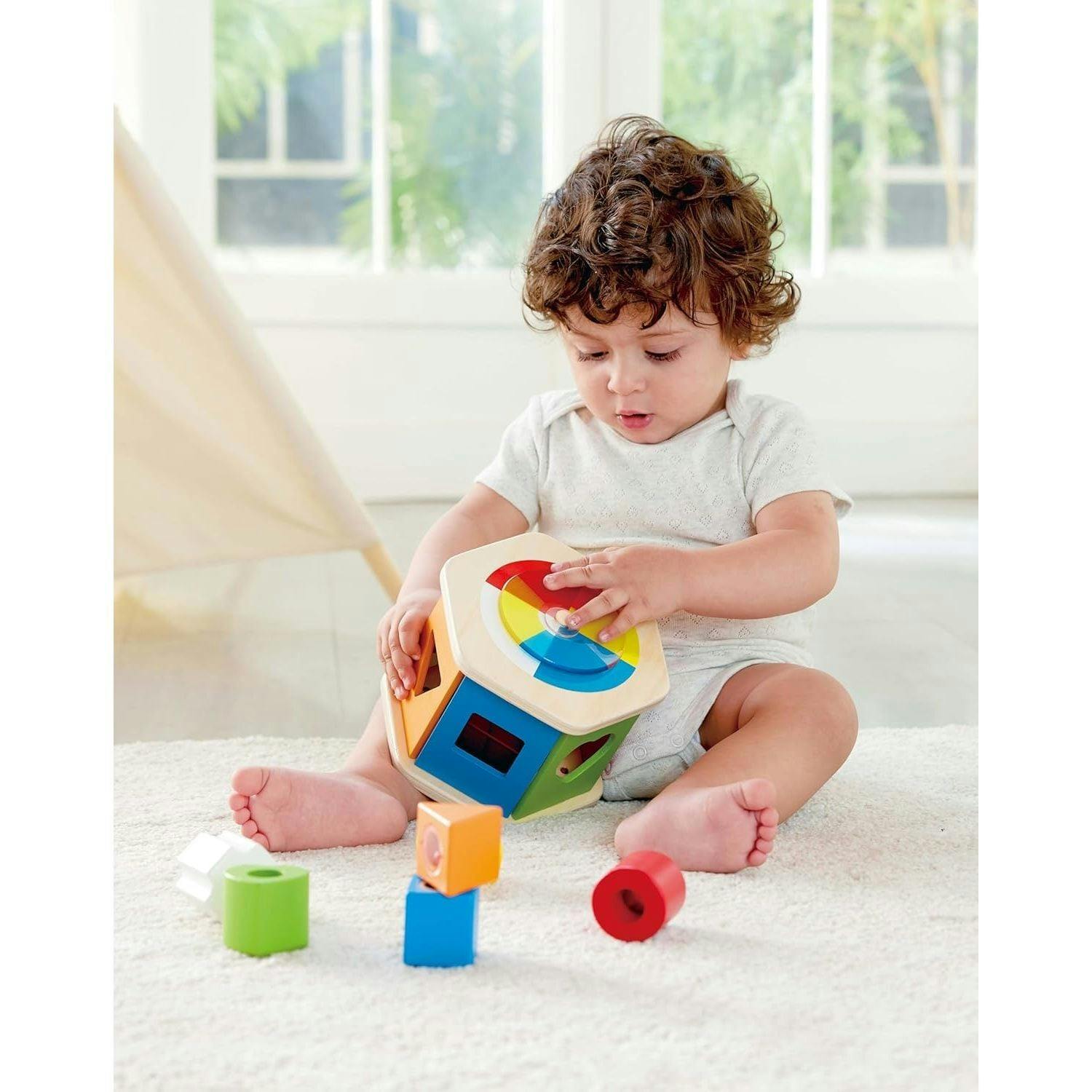 Hape: Wooden Wonder Shape Sorter - Rainbow Sorting Play Toy